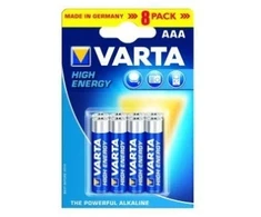 Varta didelės energijos AAA, Vienkartinės baterijos, Šarminės, 1,5 V, 8 vnt., Mėlyna, Sidabras, AAA