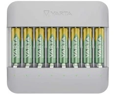 Varta Eco Charger Multi, Nikelio-metalo hidrido (NiMH), Trumpojo jungimo, AA, AAA, 8 vnt., Pridedamos baterijos