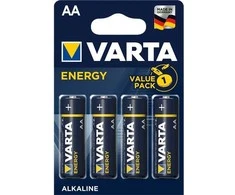 Varta Energy AA, Vienkartinės baterijos, AA, Šarminės, 1,5 V, 4 vnt., 50,5 mm