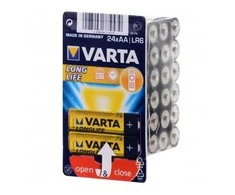 Varta Longlife AA LR6, Vienkartinės baterijos, AA, Šarminės, 1,5 V, 24 vnt., Mėlyna, Geltona