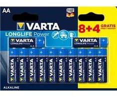 Varta 04906, Vienkartinės baterijos, AA, Šarminės, 1,5 V, 12 vnt., Mėlyna, Auksinė