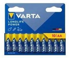 Varta LONGLIFE Power AA, Vienkartinės baterijos, AA, Šarminės, 1,5 V, 10 vnt., 143,6 mm