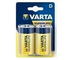 Varta R20 D, D, Cinko-anglies, 1,5 V, 2 vnt., Daugiaspalvis, 61,5 mm