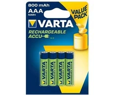 Varta 56613101404, Įkraunama baterija, AA, Nikelio-metalo hidrido (NiMH), 4 vnt., 800 mAh, Mėlyna, Žalia
