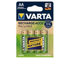 Varta perdirbta AA 2100mAh, Įkraunama baterija, AA, Nikelio-metalo hidrido (NiMH), 1,2 V, 4 vnt., 2100 mAh