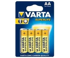 Varta SUPERLIFE, Vienkartinės baterijos, AA, Cinko-anglies, 1,5 V, 4 vnt., Pilka, Geltona