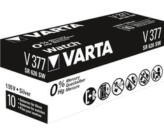 Varta-V377, Vienkartinė baterija, SR66, Sidabro oksidas (S), 1,55 V, 1 vnt., 27 mAh