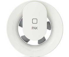 Ventiliatorius Fresh Ab „FRESH Fan Pax Calima“, nepertraukiamo veikimo su aktyviu drėgmės ir šviesos jutikliu, papildomi nustatymai su programėle. Oro srautas 110 m³/h, Ø100–140 mm.