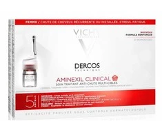Vichy Dercos Aminexil Clinical 5, ampulės nuo plaukų slinkimo moterims, 21x6 ml