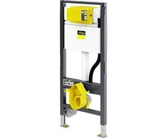 Viega „Prevista Dry“ klozeto elementas, kurio aukštis 1120 mm, o plotis 500 mm – montuojamas ant sienos ir valdomas iš priekio, su suderinamais nuleidimo mygtukais