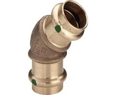 VIEGA Sanpress alkūnė 45 laipsnių 22 mm, pagaminta iš pistoleto metalo. Įvorė/įvorė, SC-Contur.
