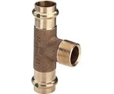 Viega T-Stueck SANPRESS Nr.2217.1 194123 AG 22x3/4x22mm aus Rotguss
