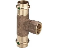 VIEGA SANPRESS trišakis 54 mm-1", pagamintas iš pistoleto metalo, su SC-Contur ir vidiniu sriegiu