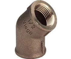 Viega Rotguss-Winkel 3120 1/2" 45 Grad mit 2 Innengewinden DVGW