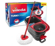 Vileda Turbo Smart, Mop &amp; bucket set, Mikropluoštas, Juodas, Raudona, Single tank