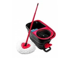 Vileda Turbo Smart, Mop &amp; bucket set, Mikropluoštas, Juodas, Raudona, Single tank