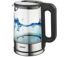 Virdulys Mesko Home MS 1301B, 1.7 L, 2200 W, Juodas, Nerūdijantis plienas, Transparent, Glass, Nerūdijantis plienas, Adjustable thermostat, Vanduo level indicator