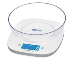 Virtuvinės svarstyklės Zelmer ZKS1450, Electronic kitchen scale, 5kg, 1 g, Baltas, Countertop, Square