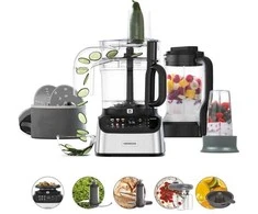 Kenwood FDM73.850SS, 3 l, pilka, mygtukai, plakimas, maišymas, kapojimas, pjaustymas, minkymas, maišymas, maišymas, 1 m, 0,5 l