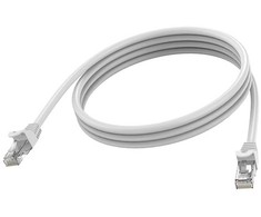 Vision RJ45 (m) zu RJ45 (m) - STP geschirmtes Twisted-Pair - CAT 6a - 10 Gbps - 24 AWG - mit Knickschutz - 1 m - baltas