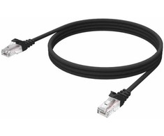 Vision RJ45 (m) zu RJ45 (m) - STP geschirmtes Twisted-Pair-Kabelis - CAT 6a - 10 Gbps - 24 AWG - mit Knickschutz - 1 m - juodas