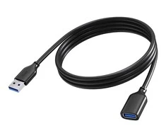 VISION 2 m juodas USB 3.0 prailginimo kabelis