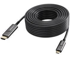 Vision 50 m USB C į HDMI kabelis - 4K esant 60 Hz - Auksuoti kištukai - DP 1.2 - HDMI 2.0 - Palaiko CEC, EDID, HDR, HDCP 2.2 - USB C 3.2 (m) į HDMI (m) - Išorinis skersmuo 4,5 mm - 18 Gbps - Aktyvus OM3 optinis pluoštas - Juoda (TC 50MUSBCHDMI+/BL)