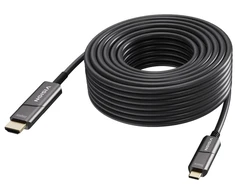 Vision 50 m USB C į HDMI kabelis - 4K esant 60 Hz - Auksuoti kištukai - DP 1.2 - HDMI 2.0 - Palaiko CEC, EDID, HDR, HDCP 2.2 - USB C 3.2 (m) į HDMI (m) - Išorinis skersmuo 4,5 mm - 18 Gbps - Aktyvus OM3 optinis pluoštas - Juoda (TC 50MUSBCHDMI+/BL)