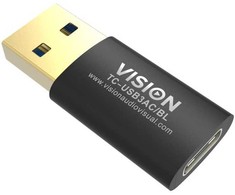 Vision Professioneller installationstauglicher USB-C-zu-USB-A-Adapteris - 30 JAHRE GARANTIE - wird an der Standard-USB-A 3.0-Buchse eines Laptops angeschlossen - USB-C (F) zu USB-A (M) - USB 3.1 Gen 2 - juodas