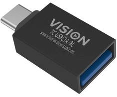 Adapteris USB Vision USB-A - USB-C Juodas (TC-USBC3A/BL)