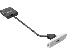 Vision Techconnect Modulares AV-Abdeckblech - LEBENSLANGE GARANTIE - USB-C-Modul - ''C'' 3.1 Typ-Buchse auf der Vorderseite - Ein Kabelis mit 1 x HDMI-Kabelis und 1 x USB-A 2.0-Buchsen - HDMI 4K bei 60 Hz - passt in Techconnect-Rahmen - Kunststoff - baltas