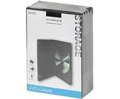 Vivanco 31712, DVD dėklas, 1 diskas, juodas, 136 mm, 190 mm, 73 mm