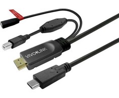Kabelis USB VivoLink USB-C - USB-B 7.5 m Juodas (PROUSBCHDMIUSBB7.5-CHARGE)