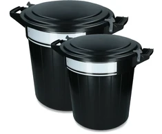 Vplast Šiukšlių konteineris Oregon Storage bucket 80 l, juodas, su dangčiu, užraktu ir užrašų etikete, 1 vnt.
