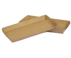 Vrige Pølsebakke m/kant brun 200x90x20mm 100stk/pak Brun 1x1x1mm (100EA)