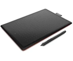 Wacom One by Medium, Laidinis, 2540 lpi, 216 x 135 mm, USB, Rašiklis, Juoda, Raudona