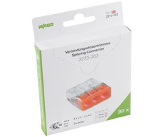Wago 2273-203/995-030 Greito prijungimo jungtis 3x 0.5-2.5mm2 skaidri/oranžinė 2273-203 /pakuotė 30 vnt./ 2273-203/995-030