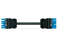 WAGO tarpinis kabelis, 5 metrų, be halogeno, Eca lizdas/vyras, 5P I 5G, 2,5 mm², mėlynas