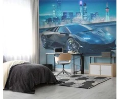 Walltastic Super sportinio automobilio tapetas, 243 x 305 cm