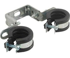 WALRAVEN dvigubas vamzdžių spaustukas 25–28 mm, su triukšmo izoliacija, EPDM guma, galvanizuotas