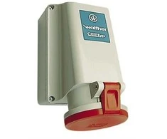 Walther Design Sieninis lizdas CEE 5P 63A 380V H6 IP44 raudonas