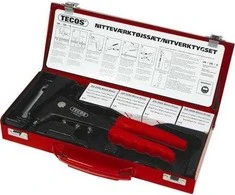 WARECO kniedžių rinkinys su kniedinimo replėmis T-HR03, 180 kniedžių asortimentas: 2.4x5.8, 3.2x8.0, 4.0x8.0, 4.8x8.0