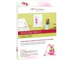 Tombow - Akvarelės drobės rinkinys Gėlių raidės