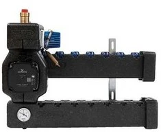 Wavin Midi mazgas 8 kontūrų, izoliuotas, su „Grundfos UPM3Hybrid 15-70“ siurbliu