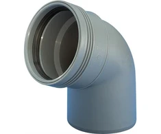 Wavin PP alkūnė 67 laipsnių Ø 50 mm pilka