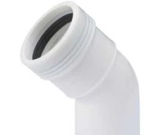 Wavin PP alkūnė 45 laipsnių Ø 50 mm, balta