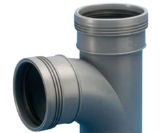 Wavin WAFIX atšakinis vamzdis PP 110/110x88,5° - šviesiai pilkas PP SWEPT