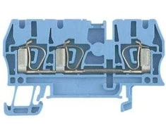 Weidmuller 1608550000 3 laidų šynų gnybtų blokas 2,5 mm2 mėlynas Ex ZDU 2.5/3AN BL 1608550000