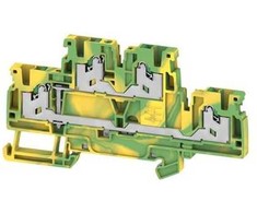 Weidmuller SNAP IN, grindų spaustukas, 2.5 mm, 4 jungtys, geltona/žalia, S2T 2.5 PE