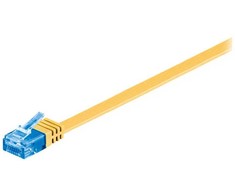Wentronic Goobay CAT 6A plokščias jungties kabelis, U/UTP, geltonas – laido ilgis 2 m